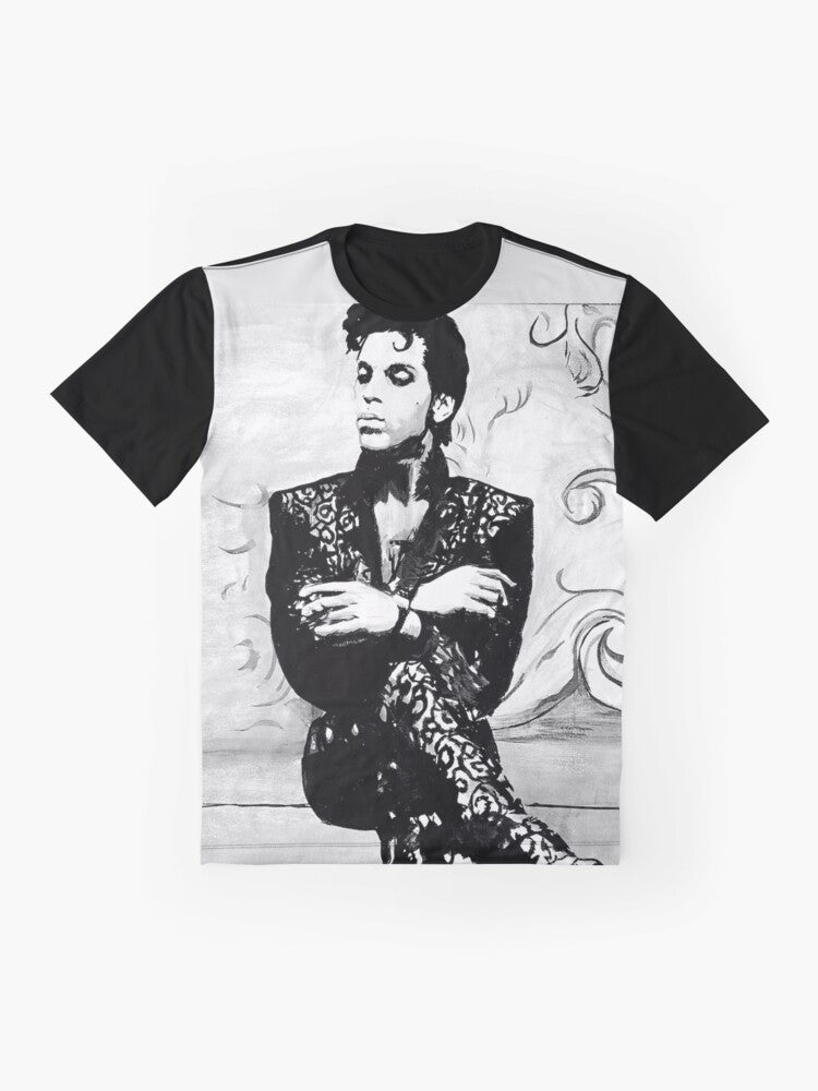 Prince "His Royal Badness" graphic t-shirt featuring the iconic purple one, paisley, and rock and roll imagery - Flat lay