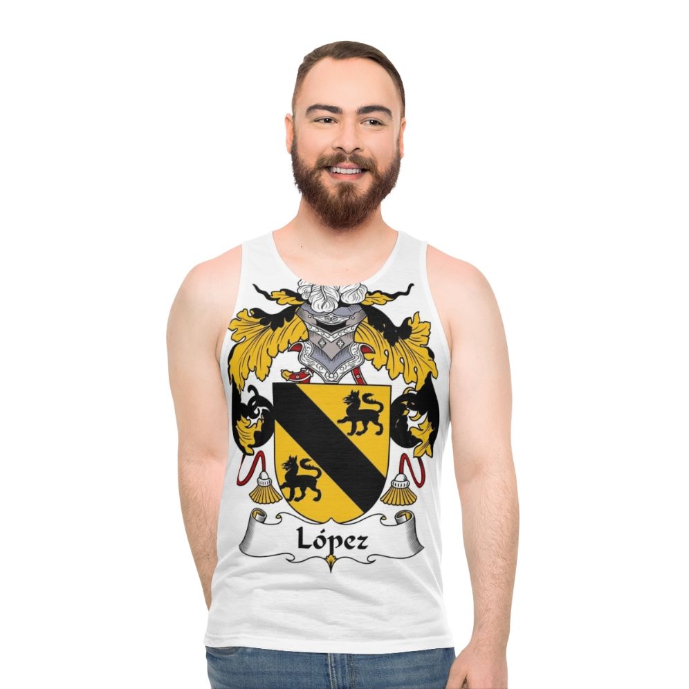 Lopez Coat of Arms Family Crest Unisex Tank Top - men