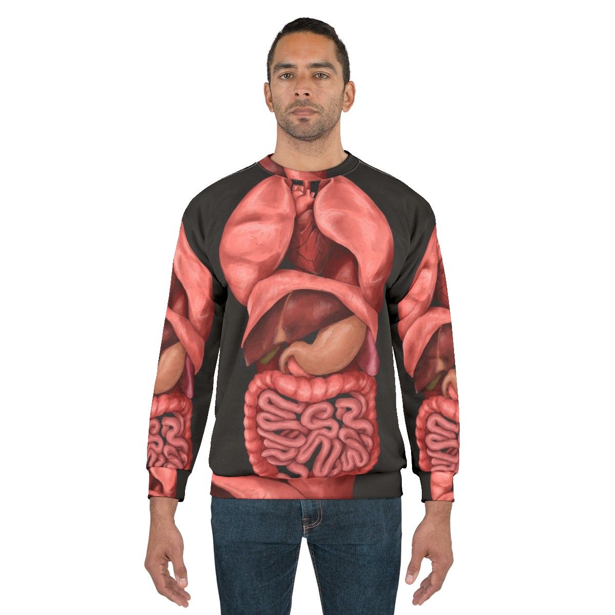 Watercolor internal organs sweatshirt design - men