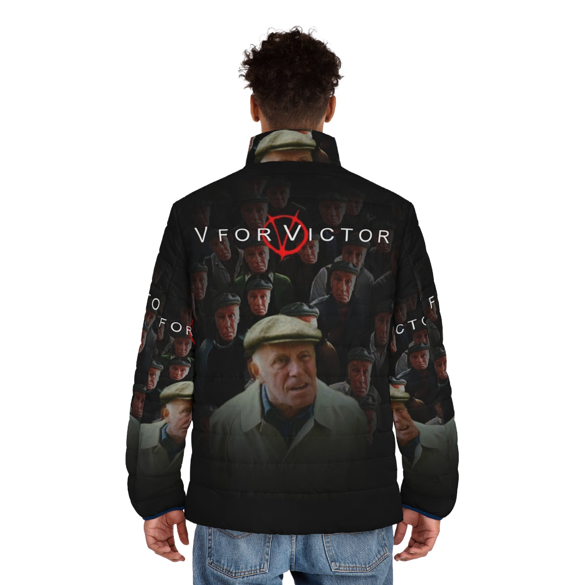 V For Victor Puffer Jacket - Iconic Winter Wear - men back