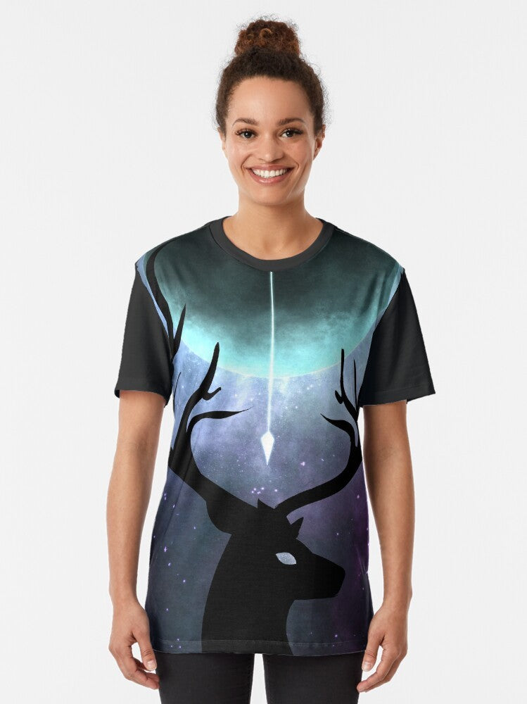 Illustration of Actaeon from Greek mythology graphic tee - Women