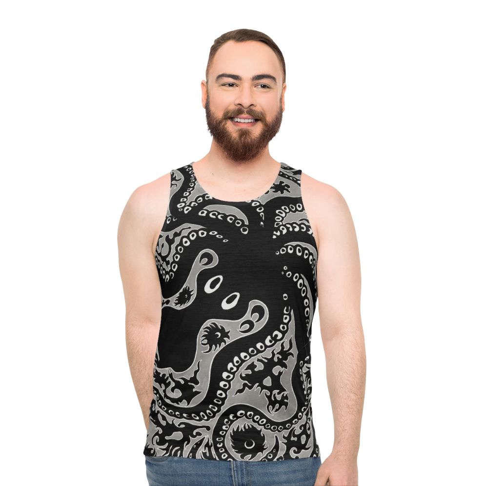 Unisex tank top featuring a Minoan-style octopus design - men