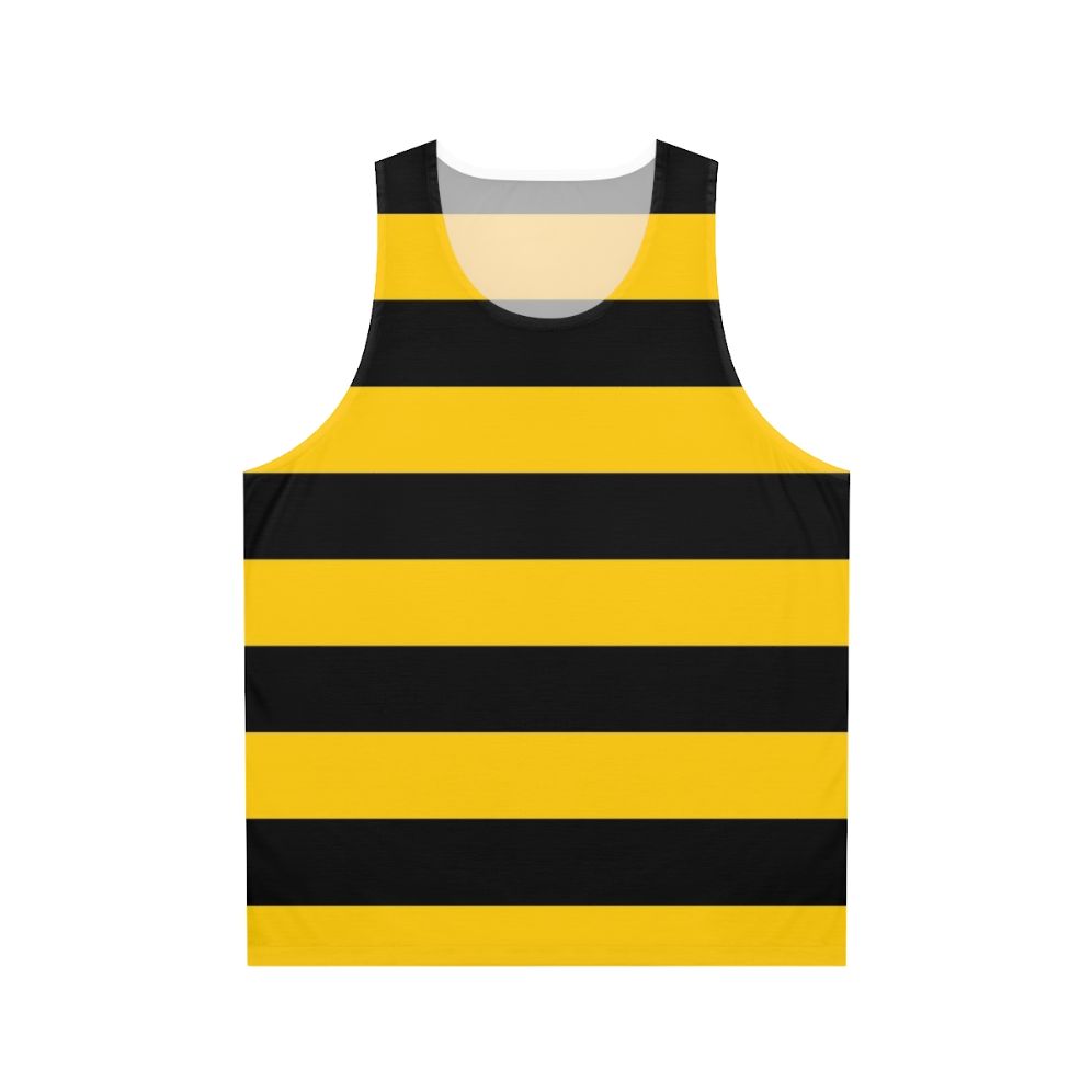 Unisex tank top with black and yellow bee design