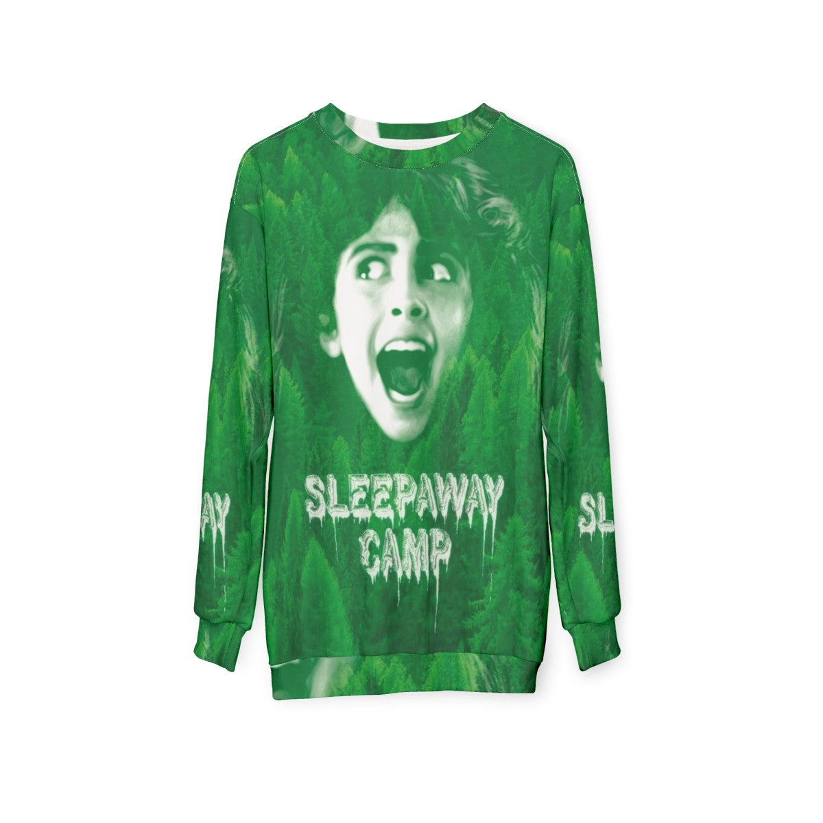 Sleepaway Camp Forest Horror Sweatshirt - hanging