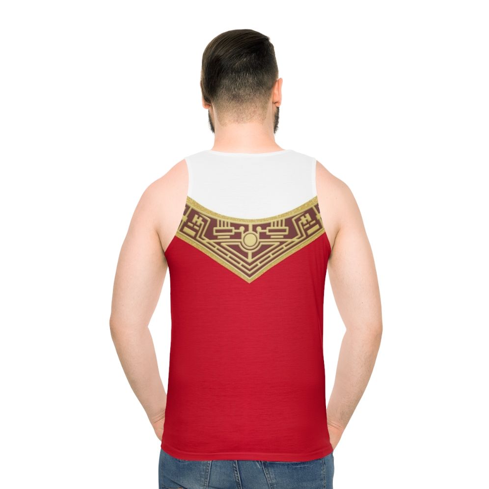 Zeo Red Unisex Tank Top - men back