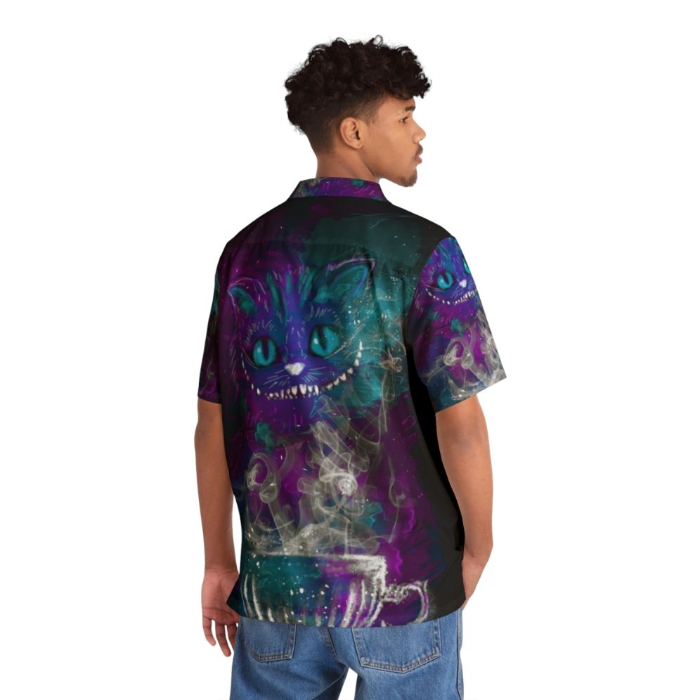 Cheshire Cat Hawaiian Shirt with Cosmic Wonderland Design - People Back