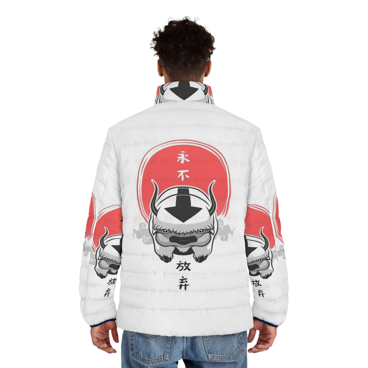 Avatar The Last Airbender Puffer Jacket featuring Japanese Sumi-e inspired artwork - men back