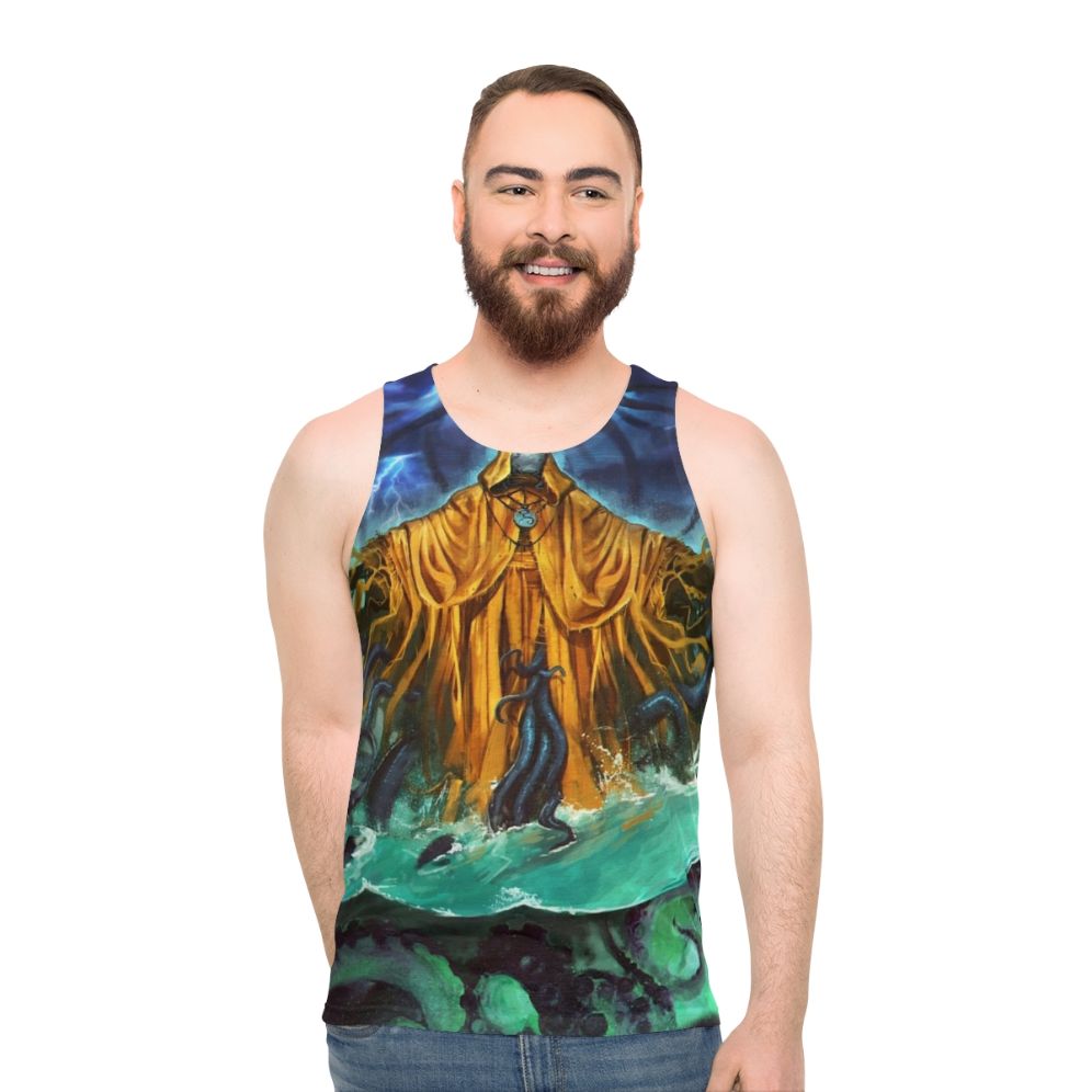 Unisex tank top with Lovecraft horror design - men