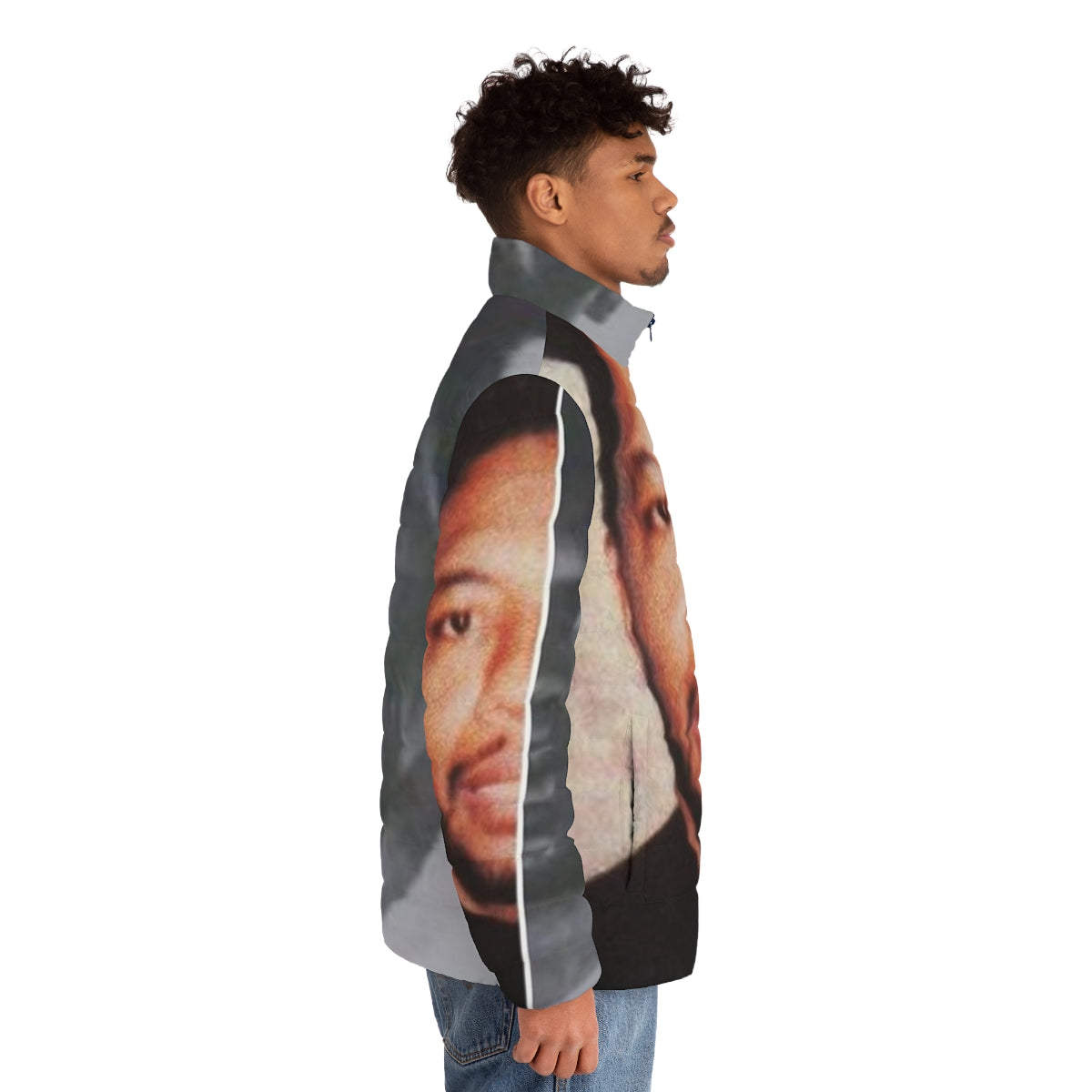 Leaders puffer jacket featuring Larry Hoover and David Barksdale imagery - men side right