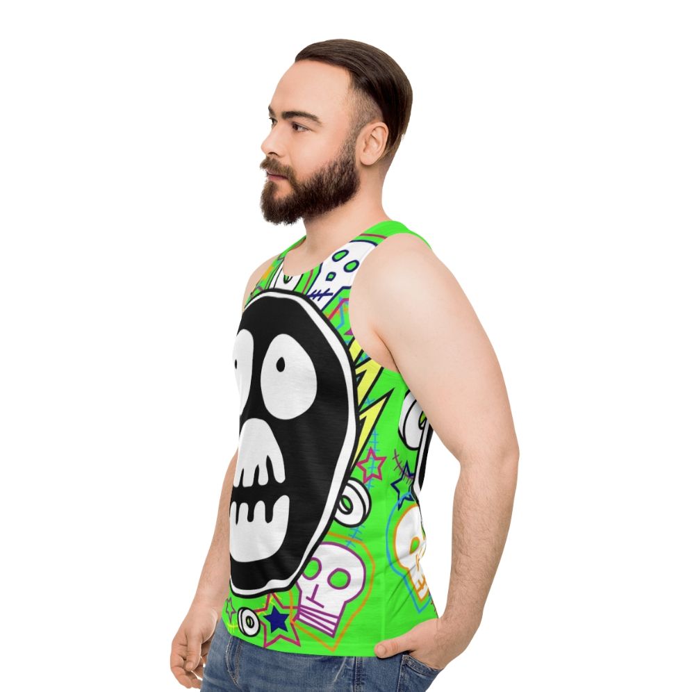 The Mighty Boosh logo unisex tank top - men side