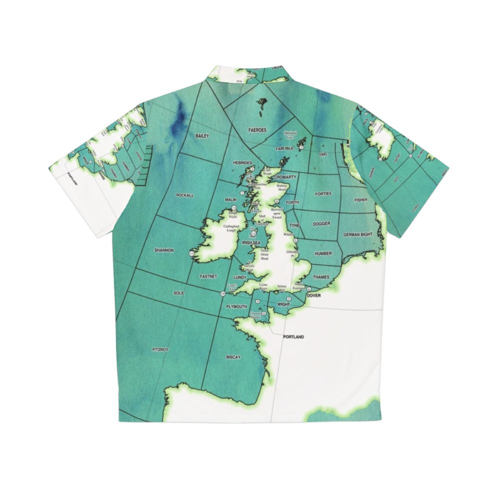 Weathermap Inspired Hawaiian Shirt with Shipping Forecast Design - Back