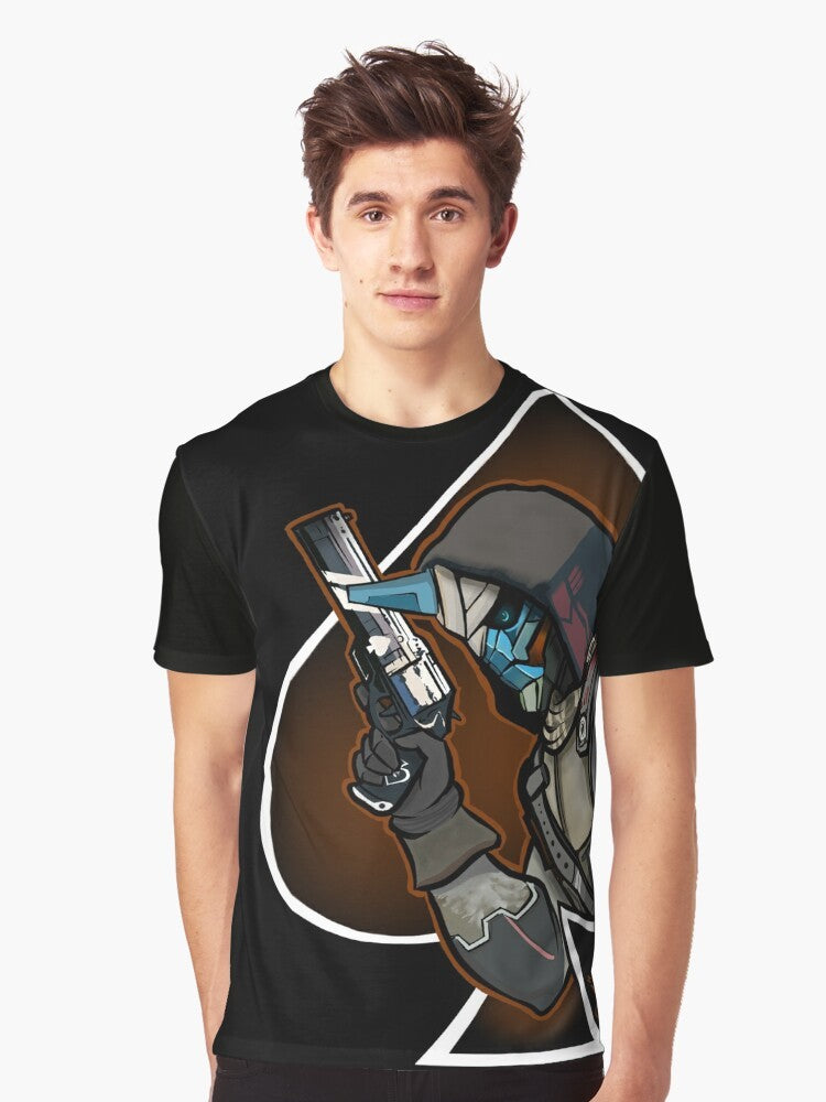 Destiny Ace of Cayde's Graphic T-Shirt Featuring the Ace of Spades Weapon - Men