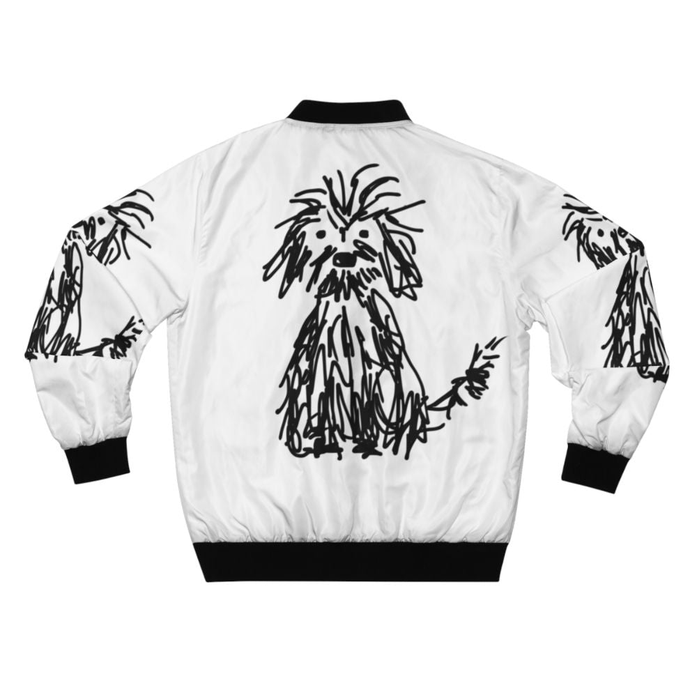 Cute and shaggy dog-themed bomber jacket for kids - Back