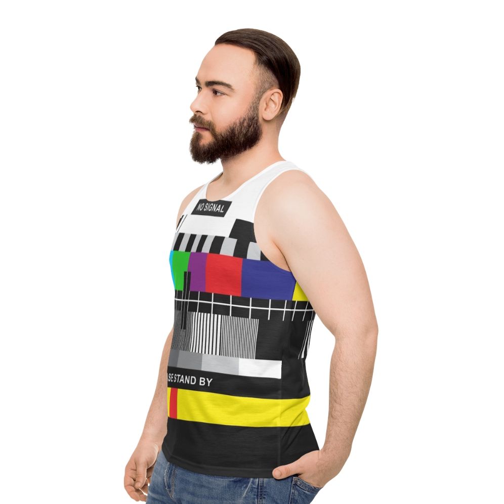 Retro TV No Signal Unisex Tank Top - men side