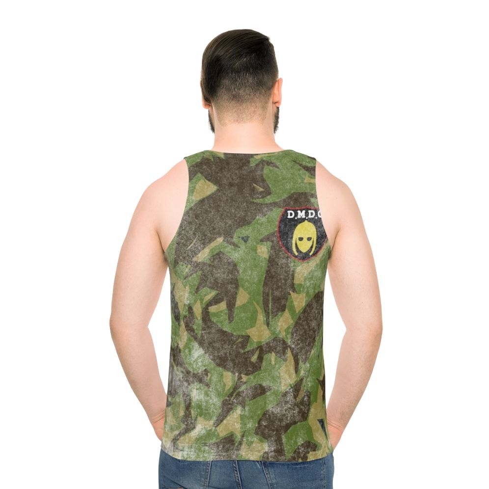 Detectorist DMDC Badge Distressed Unisex Tank Top - men back