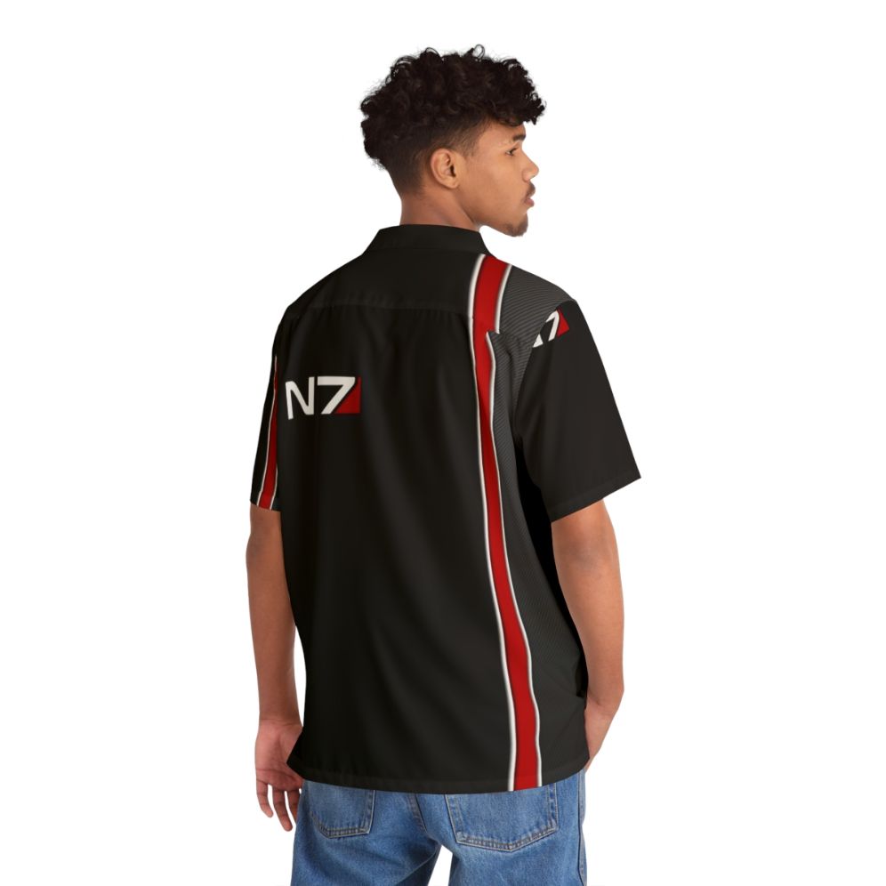 N7 Mass Effect Hawaiian Shirt with iconic N7 logo and Reapers - People Back