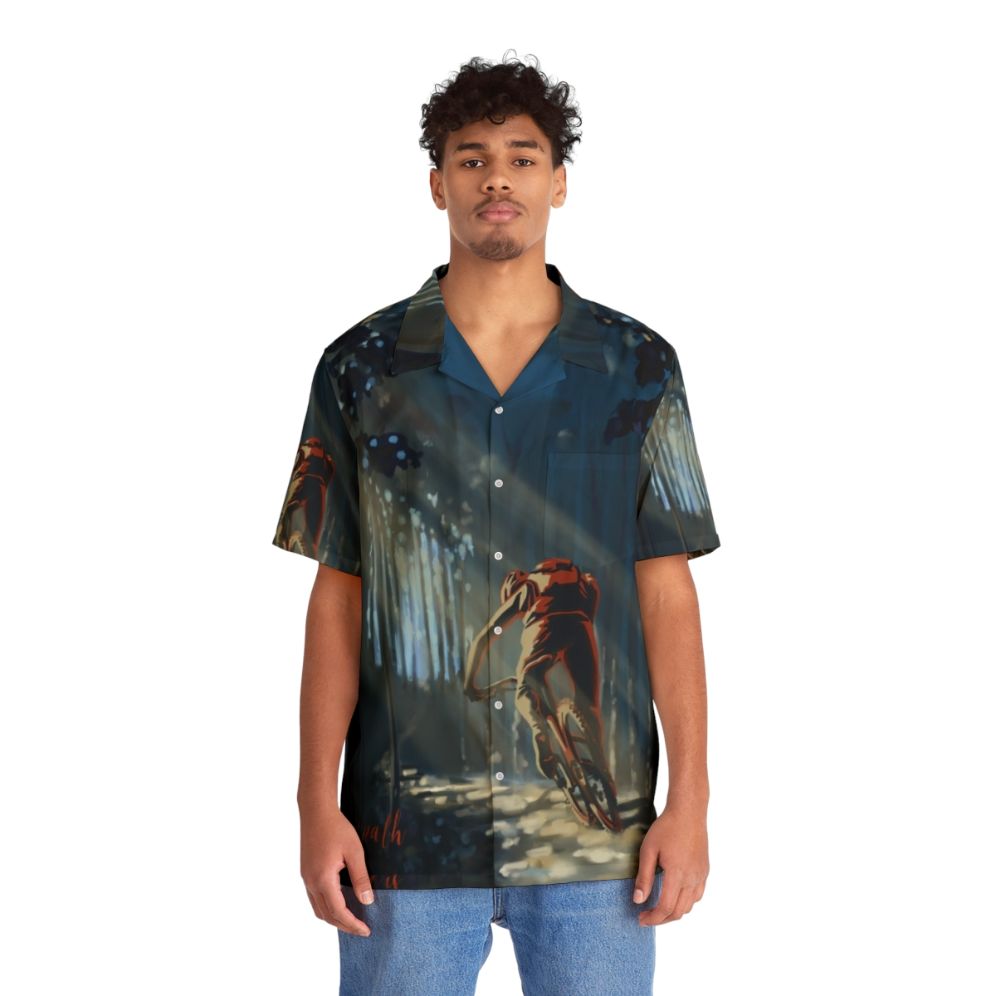 Nature-inspired Hawaiian shirt for cycling and mountain biking enthusiasts - People Front