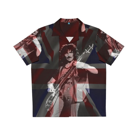 Vintage Union Jack Hawaiian Shirt with Geezer Butler Graphic