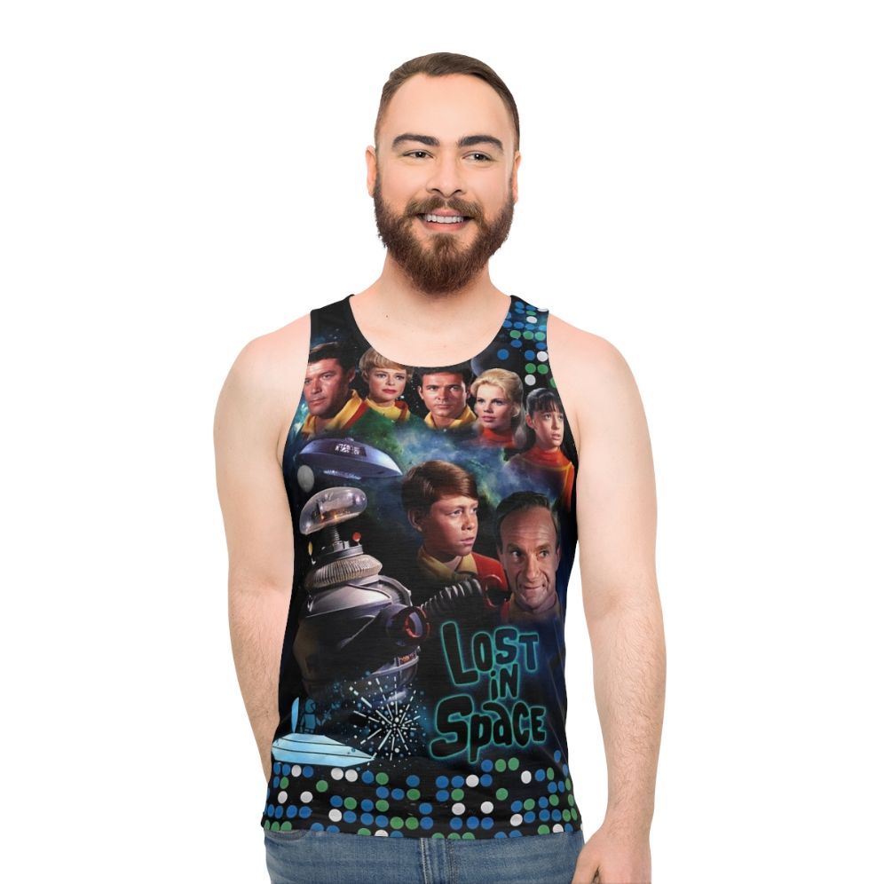 Lost In Space Unisex Tank Top featuring the Netflix Series logo - men