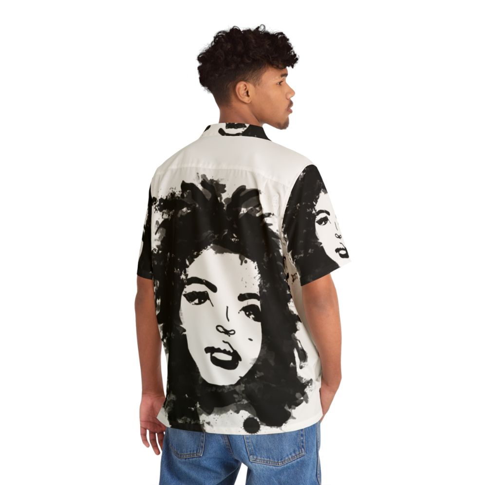 Lauryn Hill Monochrome Black Music Hawaiian Shirt - People Back