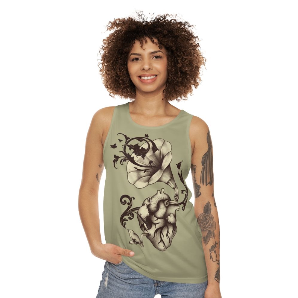 Surreal heart anatomy unisex tank top - women