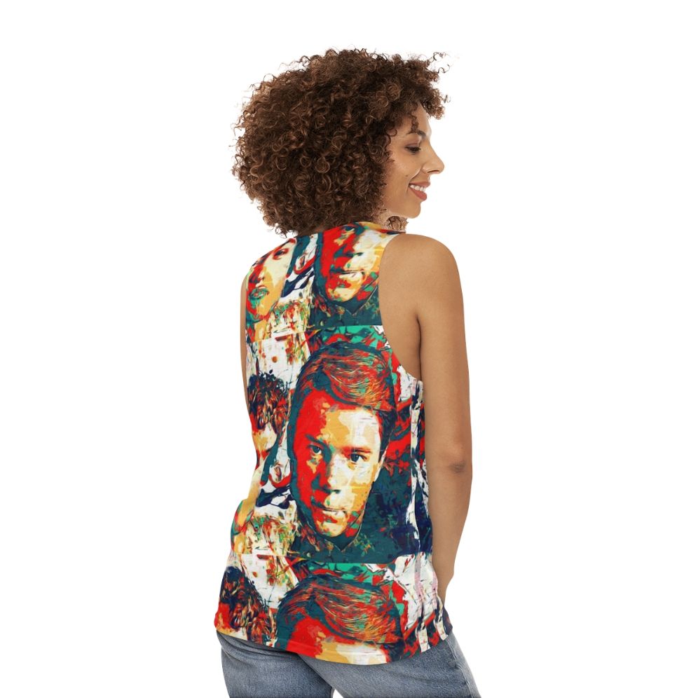 Colorful painted royals unisex tank top - women back