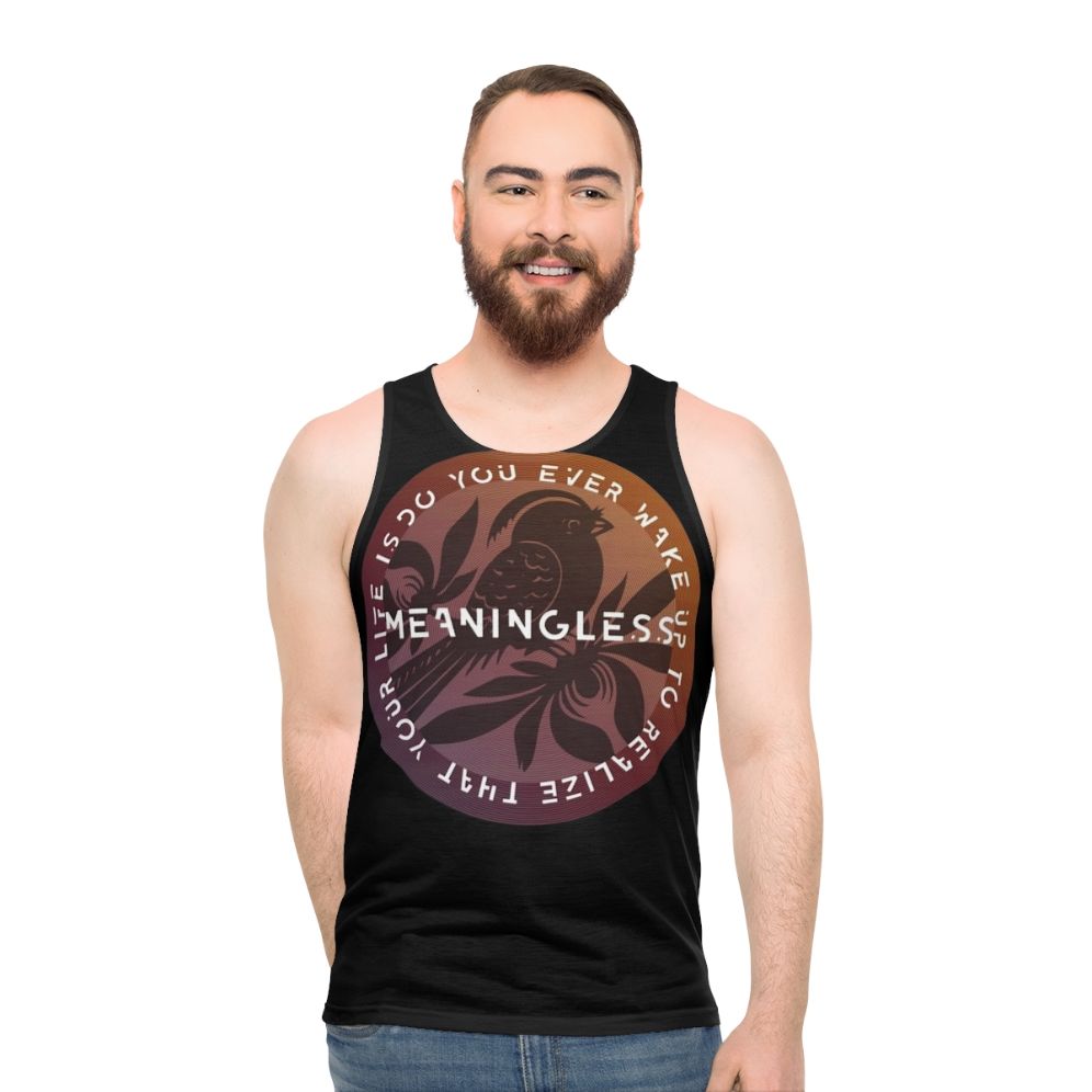 Unisex tank top with inspiring band lyric quote - men