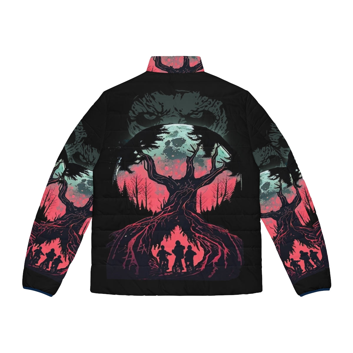 Vecna Is Watching You Stranger Things Puffer Jacket - Back