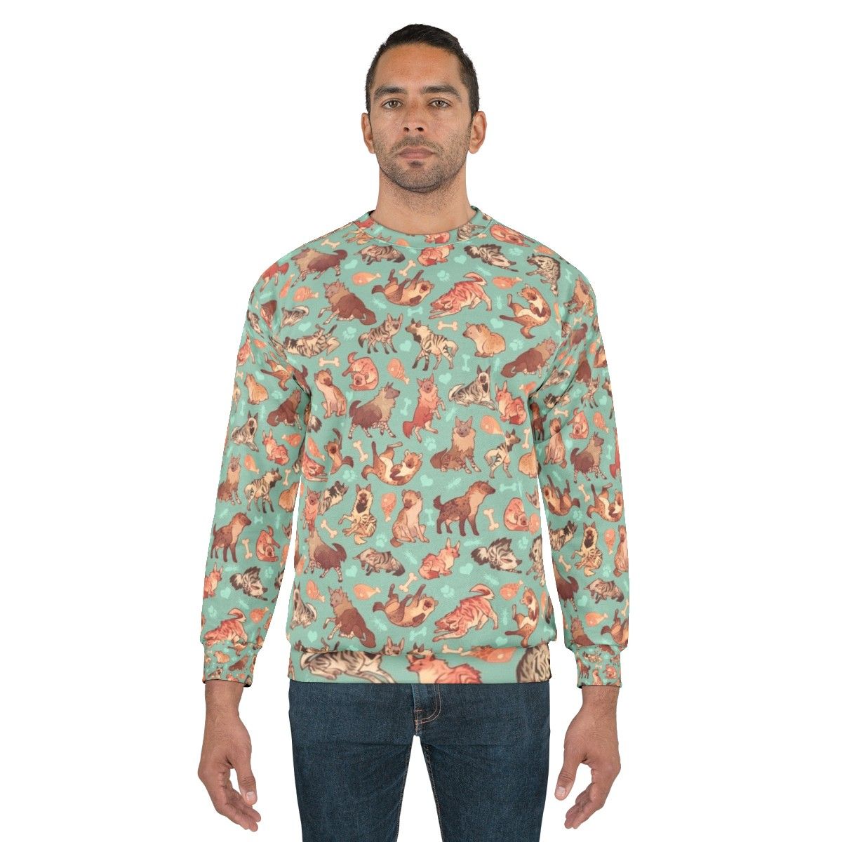 Hyena print sweatshirt with a cool, stylish pattern - men