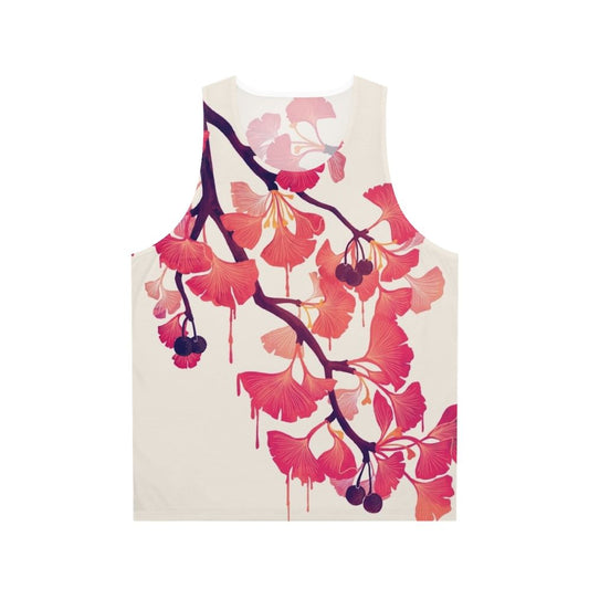 Ginkgo botanical watercolor unisex tank top