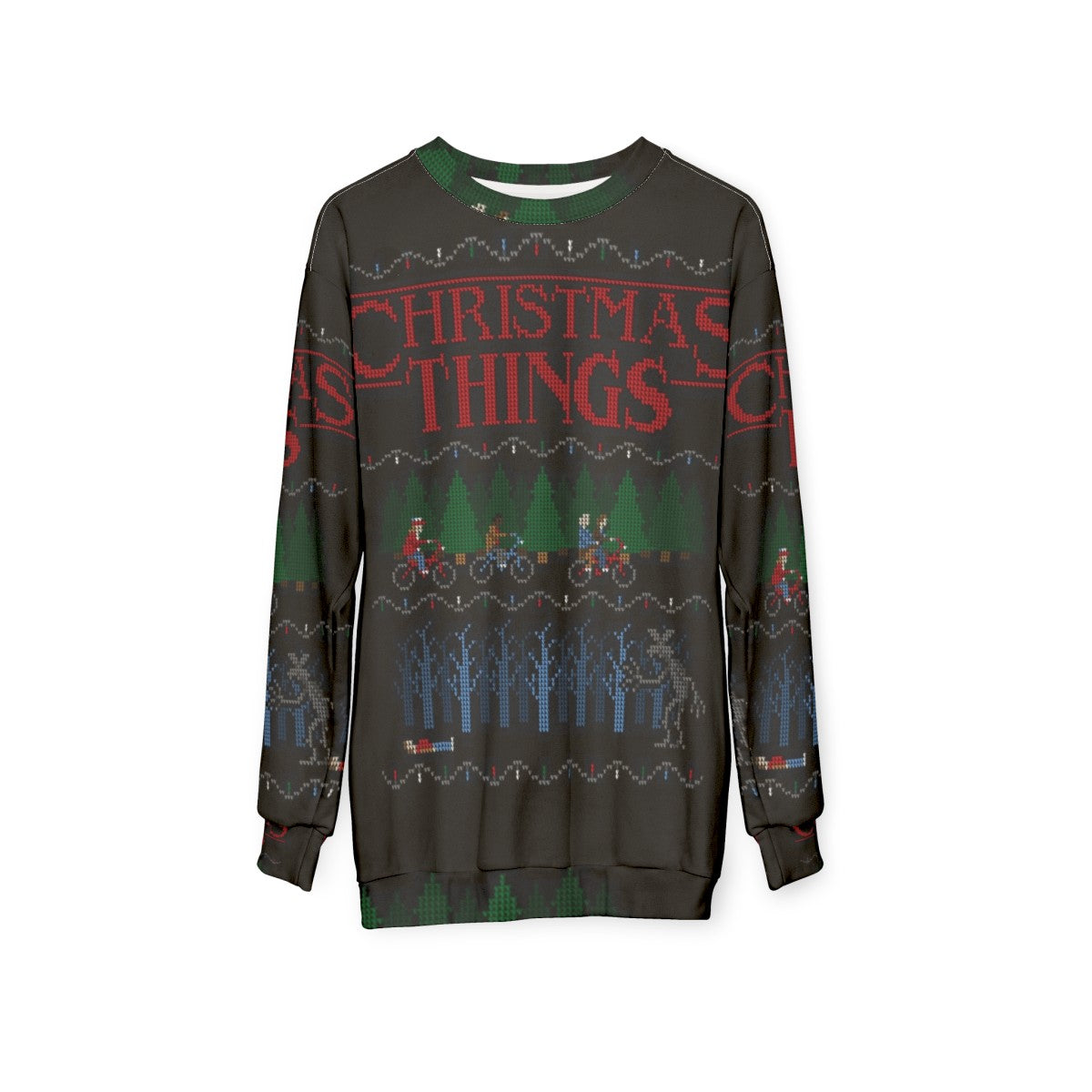 Christmas Things Sweatshirt 2 - Festive Holiday Sweater - hanging