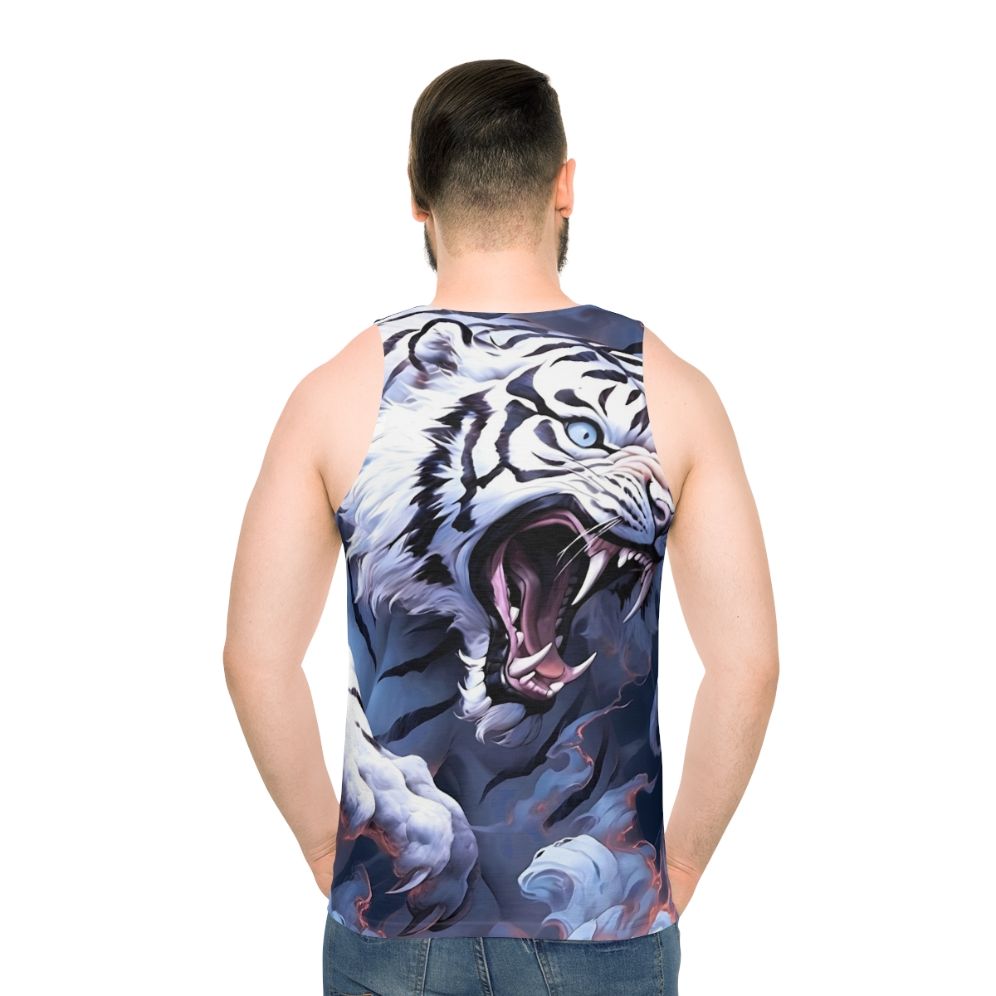 White tiger legendary animal unisex tank top - men back