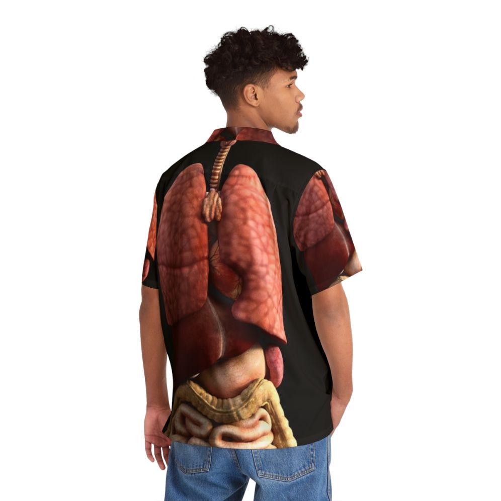 Hilarious Internal Organs Hawaiian Shirt with 3D Anatomy Illustration - People Back