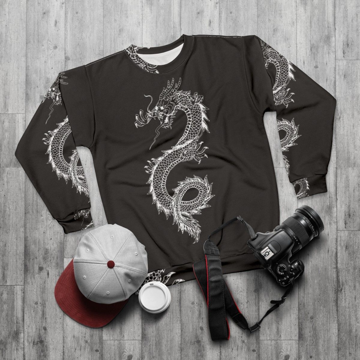 Legendary Animals Fantasy Dragon Sweatshirt - flat lay