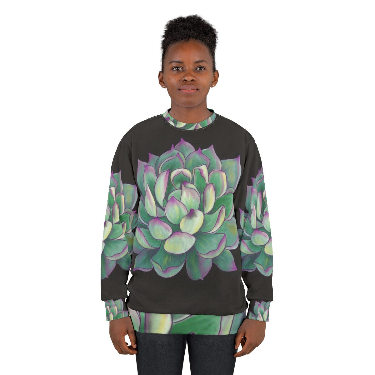 Botanical Succulent Plant Sweatshirt - women