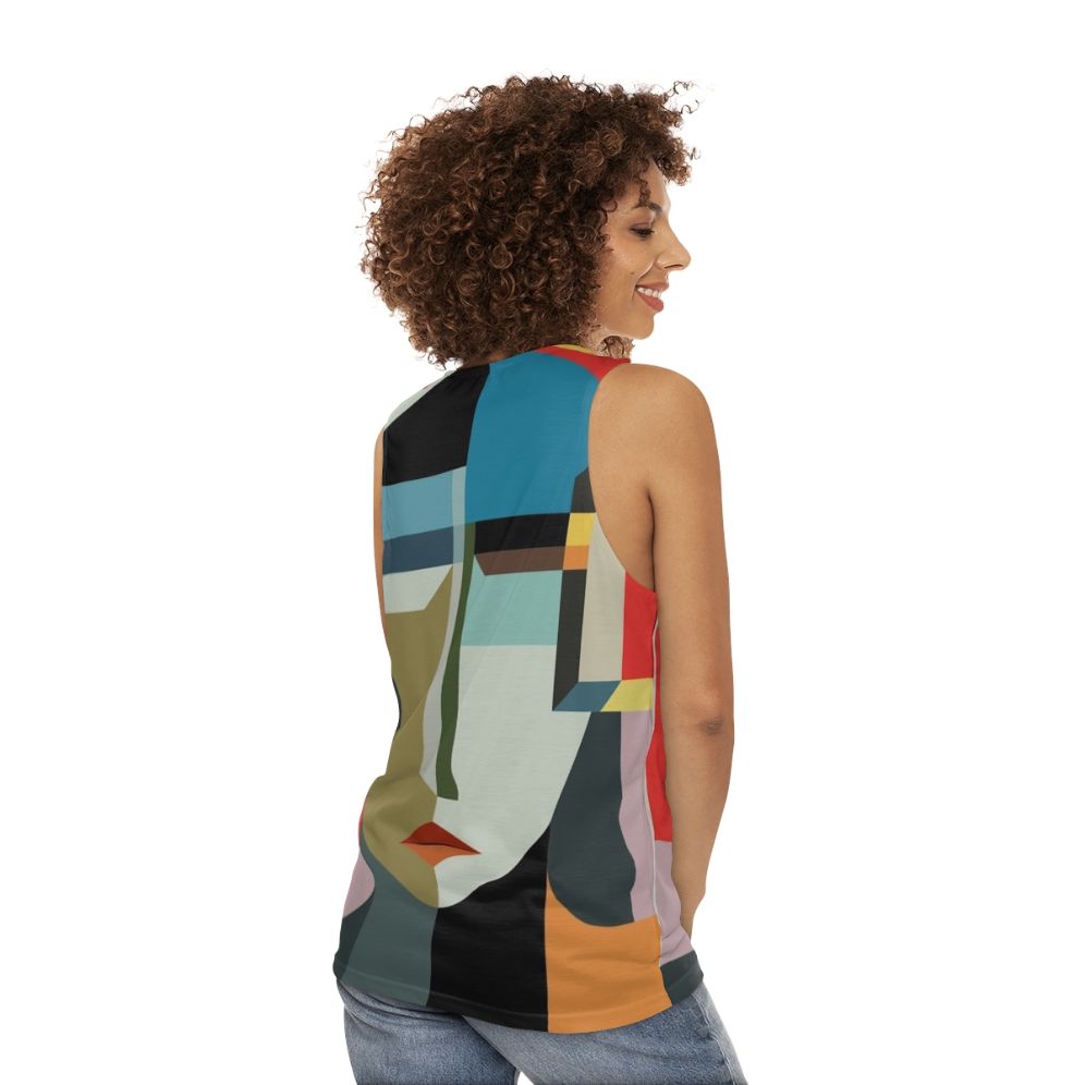 Faceless woman abstract futuristic vintage tank top - women back