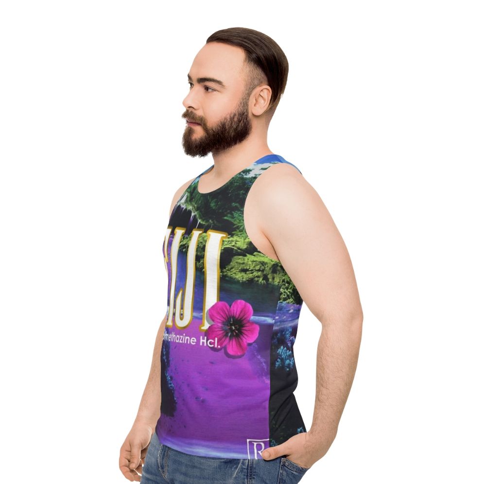 Purple vaporwave aesthetic unisex tank top - men side