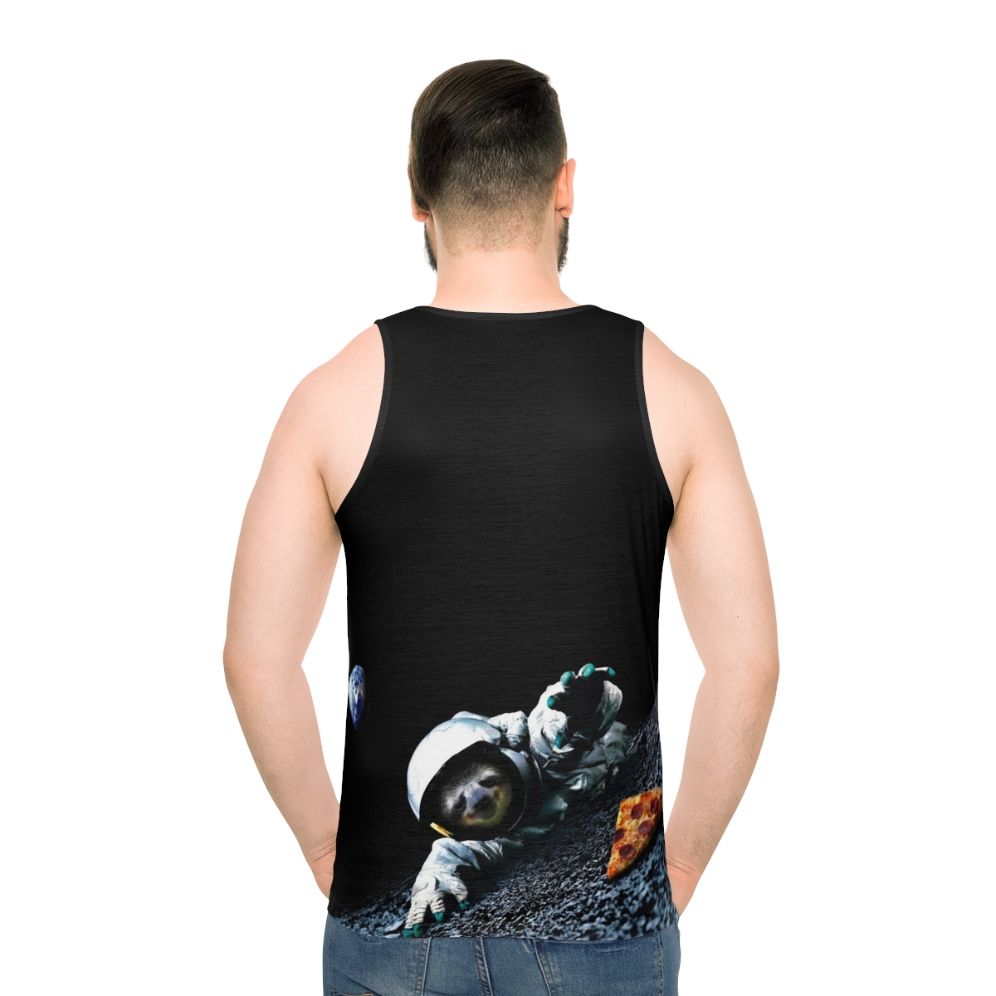 Slothstronaut Unisex Space Pizza Tank Top - men back