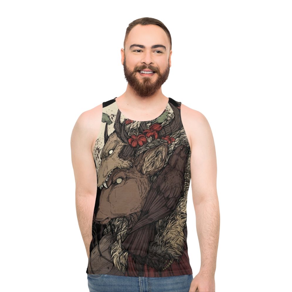 Unisex Elk King Animal Print Tank Top - men