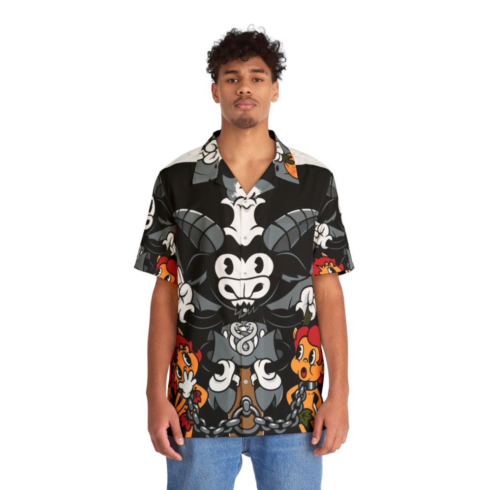 Devil Tarot Baphomet Hawaiian Shirt - People Front