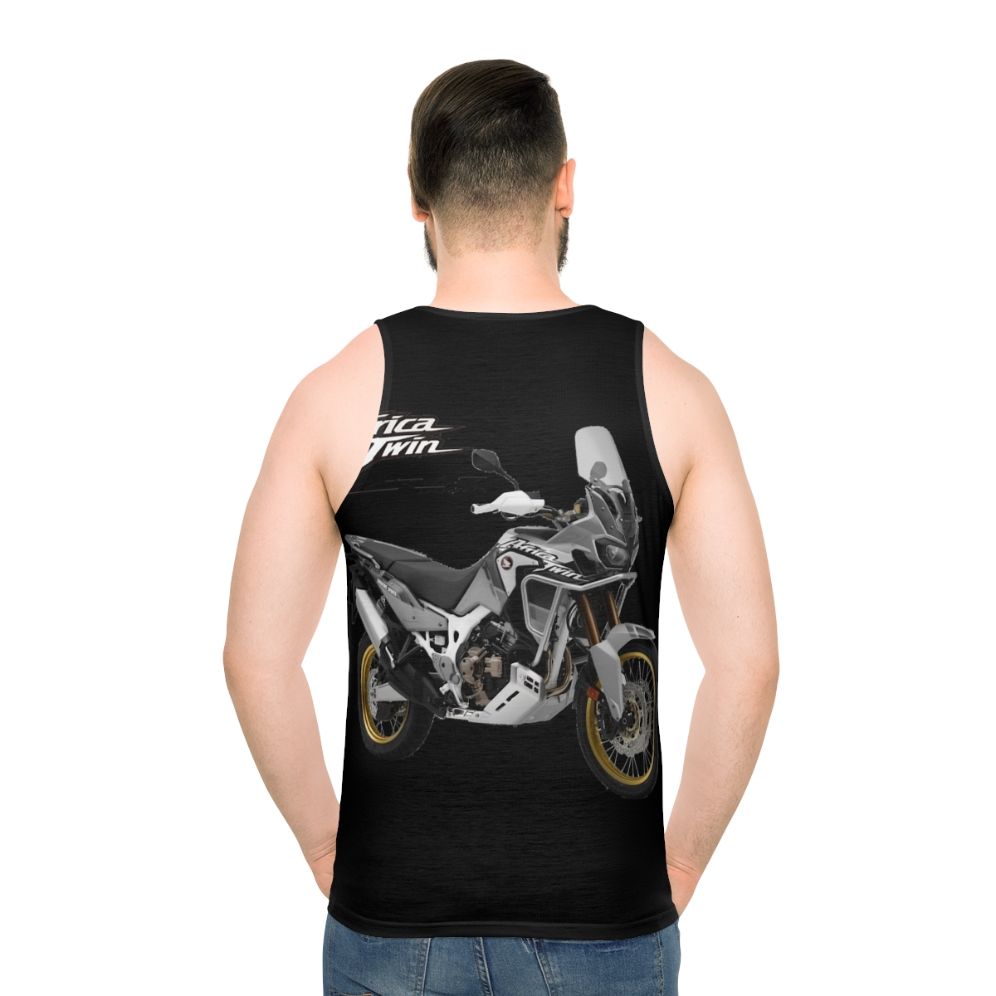 Africa Twin unisex motorcycle adventure rider tank top - men back