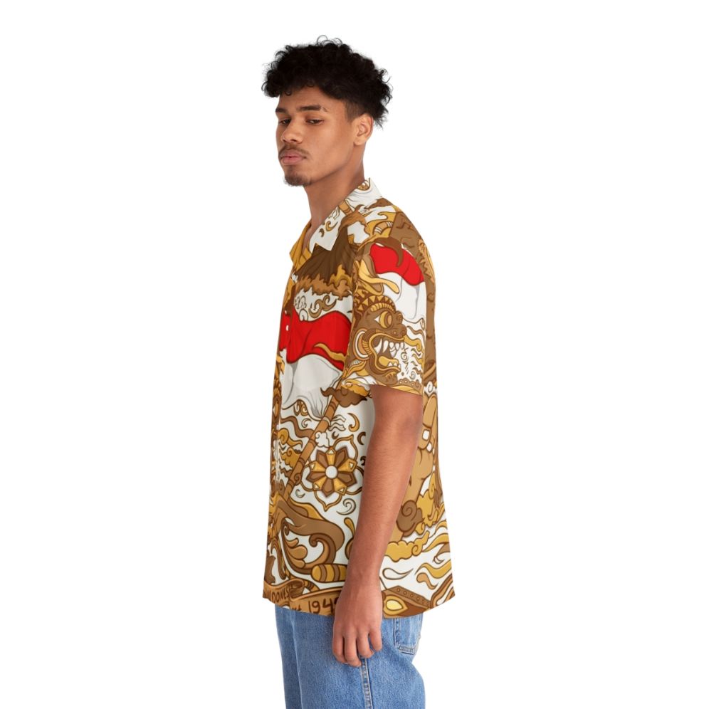 Rise Of Indonesia Hawaiian Shirt with Tropical Bali Patterns - People Left