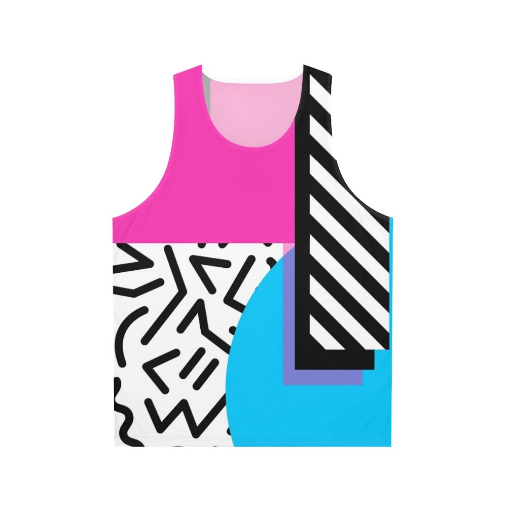 Retro Memphis abstract geometric unisex tank top