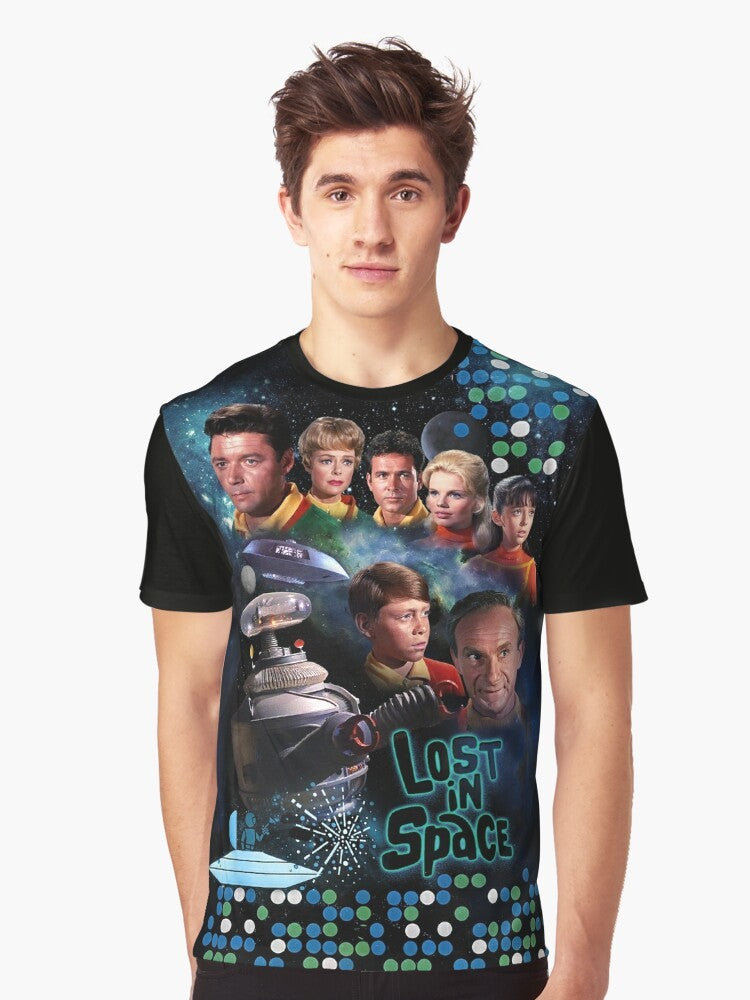 Lost in Space Season 2 Graphic T-Shirt featuring retro sci-fi logo and design - Men