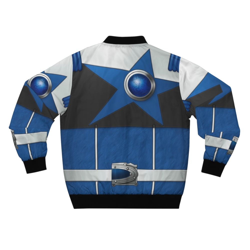 Blue bomber jacket with Ookamiblue design for Kyuranger fans - Back