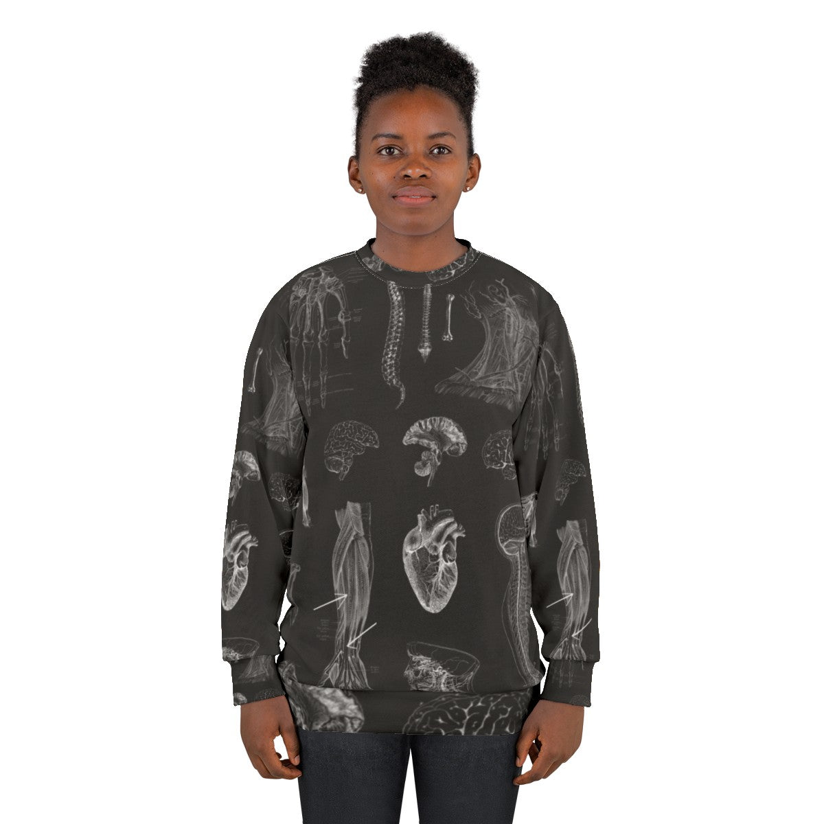 Vintage anatomy print gothic sweatshirt - women