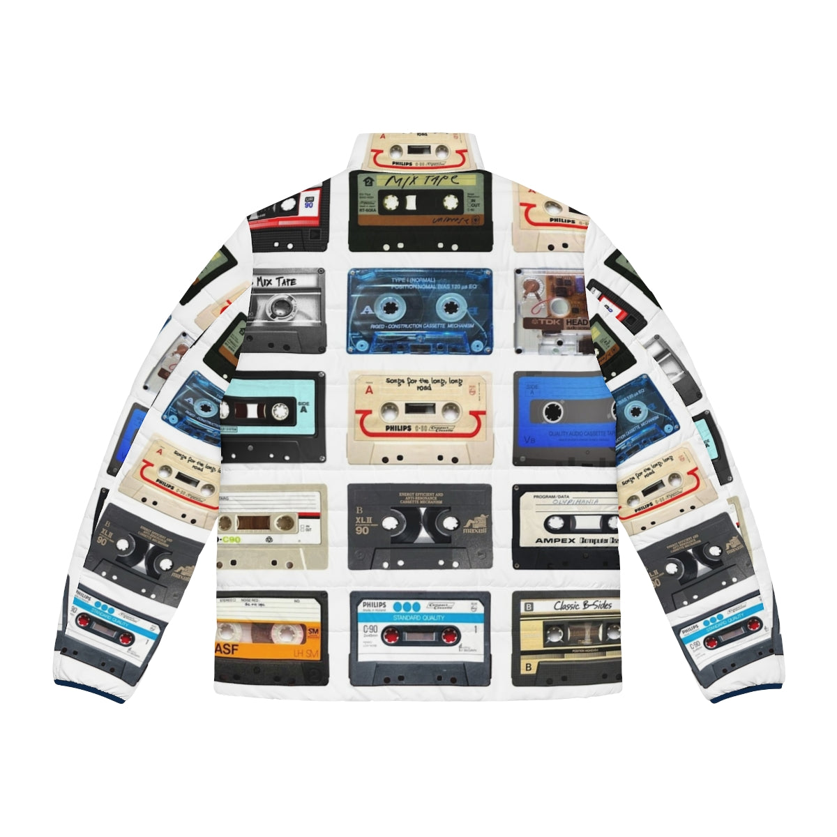 Music Puffer Jacket featuring retro, geeky, and pop culture inspired design - Back