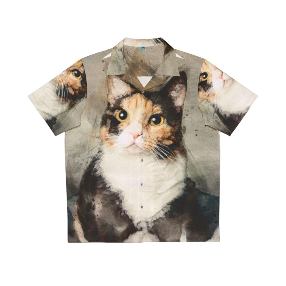 Calico Cat Watercolor Hawaiian Shirt