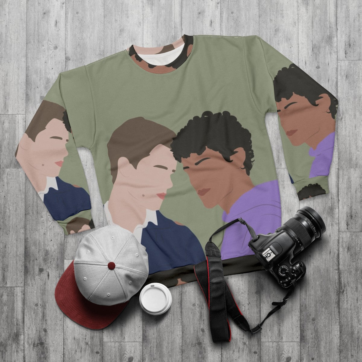 Young Royals Season Two Sweatshirt with Prince Wilhelm and Simon - flat lay