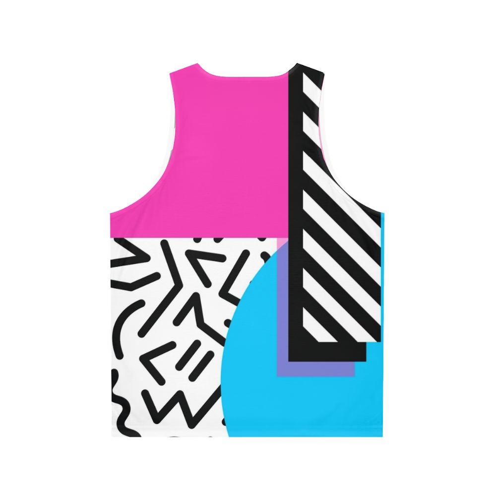 Retro Memphis abstract geometric unisex tank top - Back